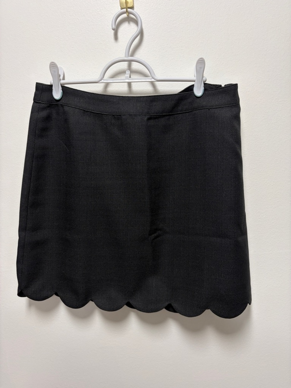 The Impeccable Pig Black Scalloped-Hem Mini Skirt
